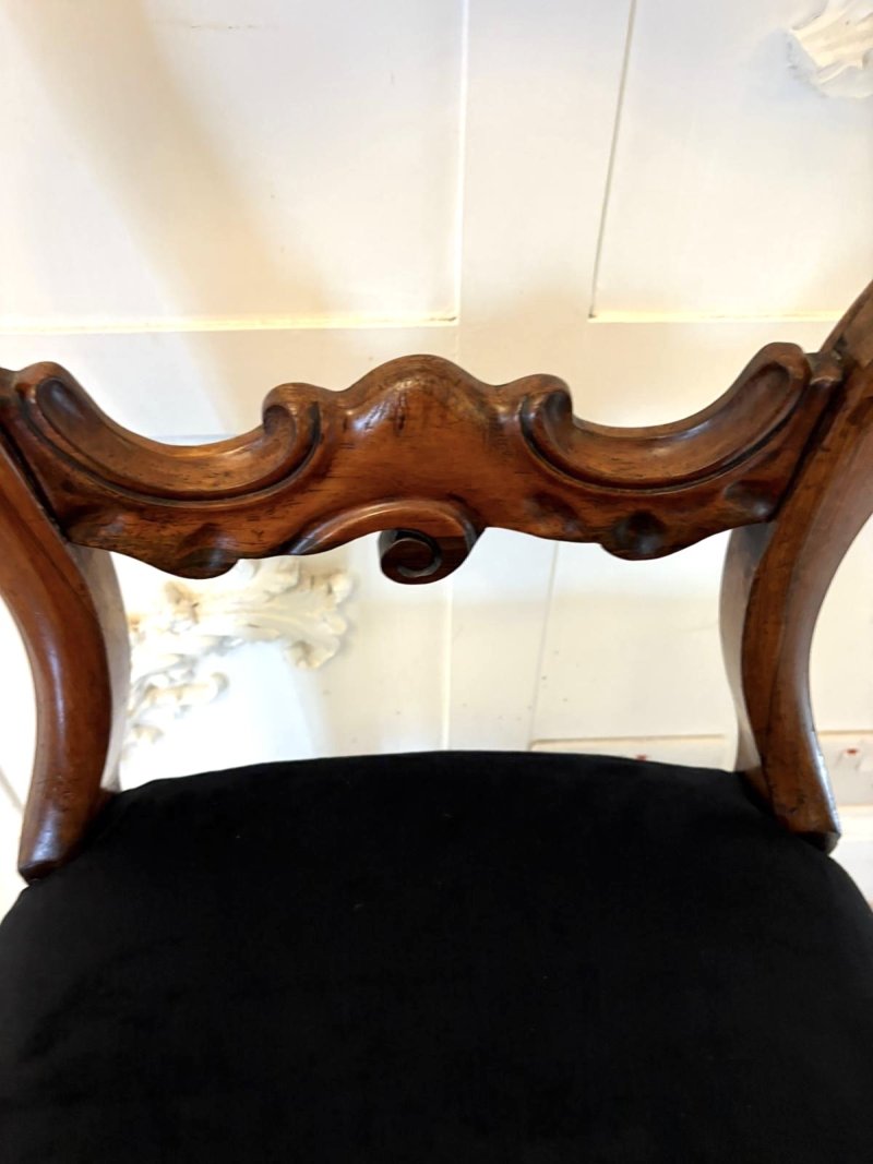 Antique Set of Six Quality Victorian Rosewood Balloon Back Dining Chairs